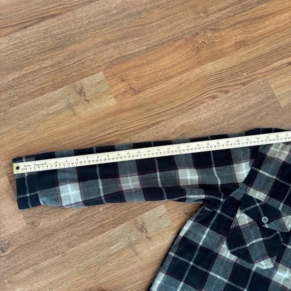 Freedom Foundry Men Plaid Flannel Super Plush Shirt Jacket Black Gray Sz XL - Picture 5 of 9